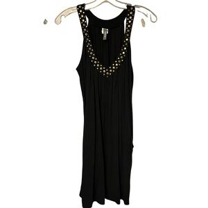 Kenneth Cole size medium black sleeveless V-neck dress studded detail